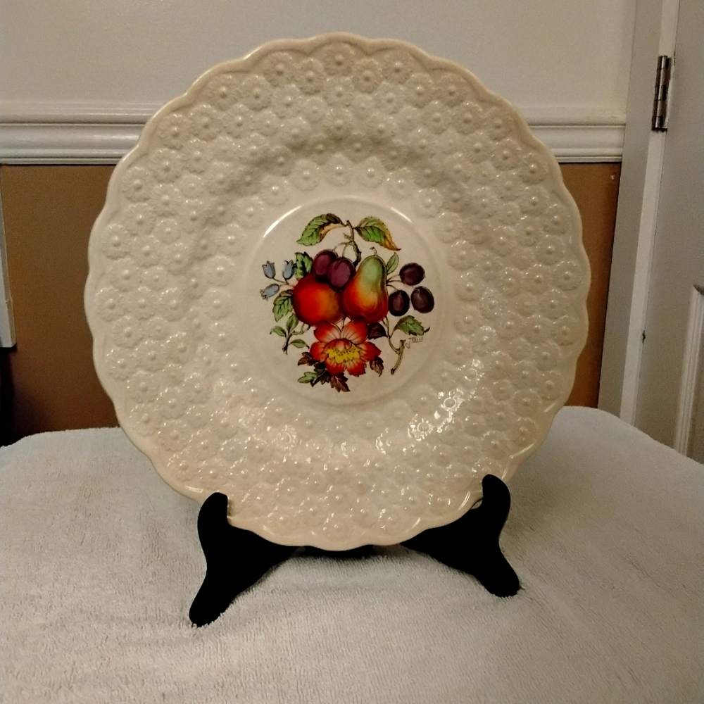Floral Fruit Design Ceramic Plate